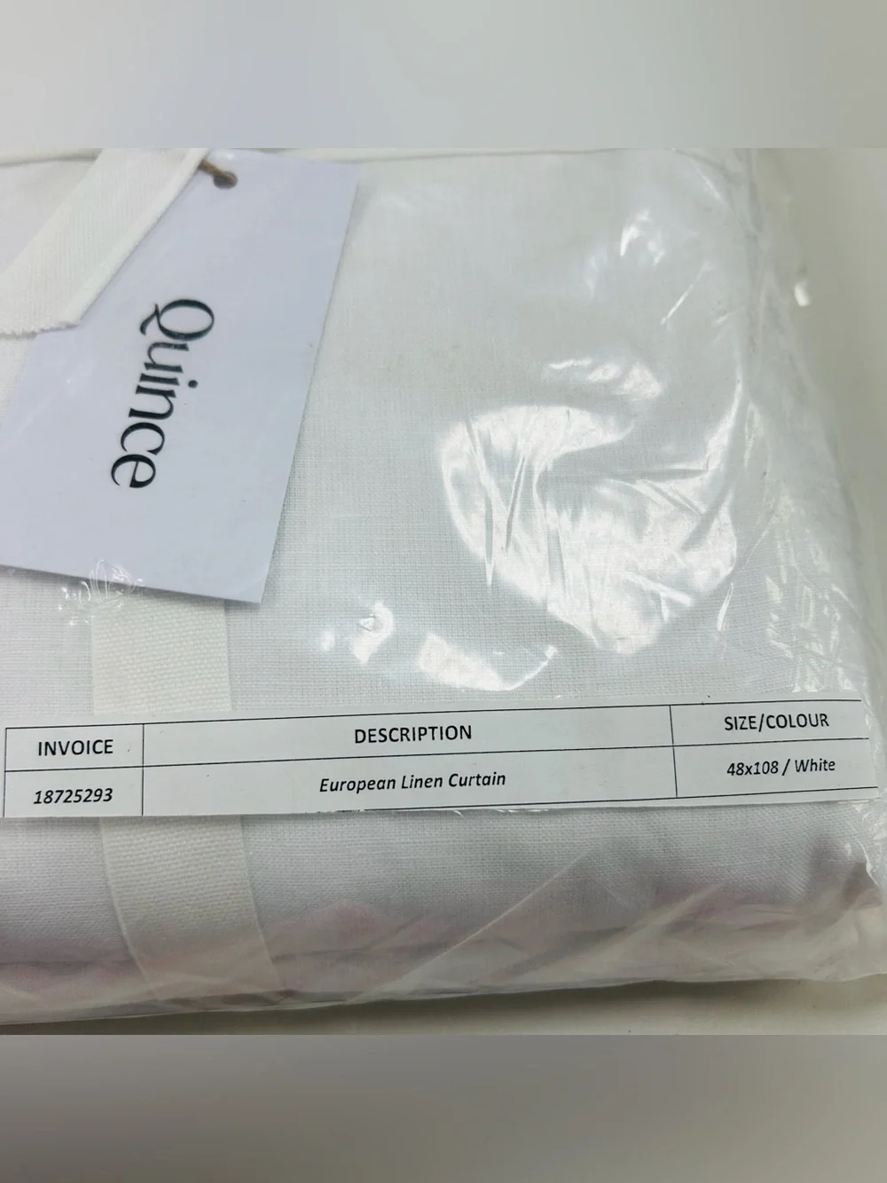 NWT QUINCE Set Of 2 48x108 European Linen Curtains White 8805